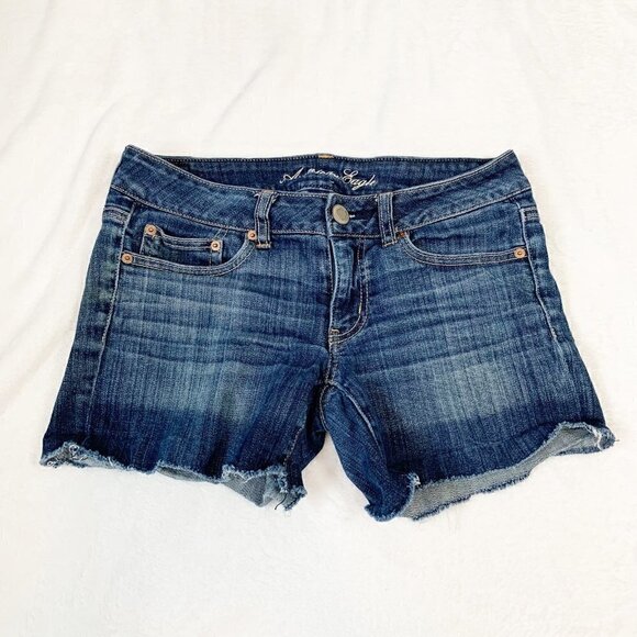 American Eagle stretch cutoff denim jean shorts - Size 6 - Picture 1 of 12